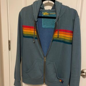 Aviator Nation 5-Stripe Hoodie, medium, blue